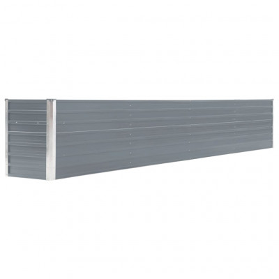 Jardinière lit surélevé plantes fleurs jardin acier galvanisé 320 x 40 x 45 cm gris 02_0001108