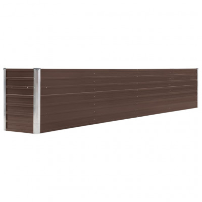 Jardinière lit surélevé plantes fleurs jardin acier galvanisé 320 x 40 x 45 cm marron 02_0001109