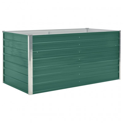 Jardinière lit surélevé plantes fleurs jardin 160 x 80 x 77 cm acier galvanisé vert 02_0000796