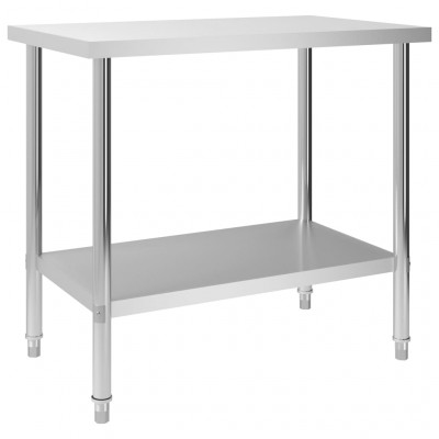 Table de travail de cuisine 100 x 60 x 85 cm acier Inoxydable 02_0001904