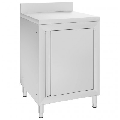 Table de travail commerciale avec armoire 60 x 60 x 96 cm acier inoxydable 02_0001903