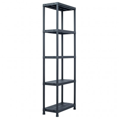 Étagère de rangement 125 kg 60 x 30 x 180 cm plastique noir 02_0000635