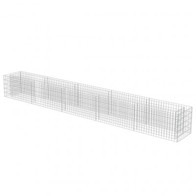 Jardinière lit surélevé plantes fleurs jardin à gabion acier galvanisé 450 x 50 x 50 cm 02_0001302