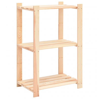 Étagère de stockage 3 niveaux 60 x 38 x 90 cm pin solide 150 kg 02_0000655