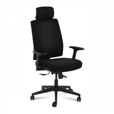 Fauteuil chaise siège de bureau avec appui-tête charge maximale 200 kg noir 14_0000882
