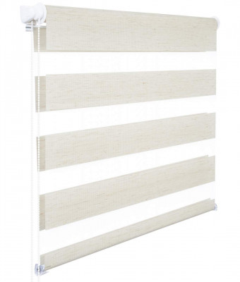 Store enrouleur double fixation rapide sans perçage store jour et nuit isolant thermique 45x150cm hêtre 19_0000857