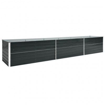 Jardinière lit surélevé plantes fleurs jardinacier galvanisé 480 x 80 x 77 cm anthracite 02_0001126