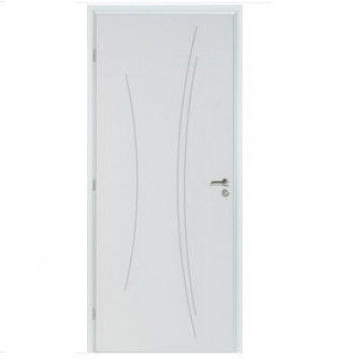 Bloc-porte TH2 Kaori prépeinte huisserie 74 Neolys à recouvrement  serrure AU droite 73 cm RIGHINI