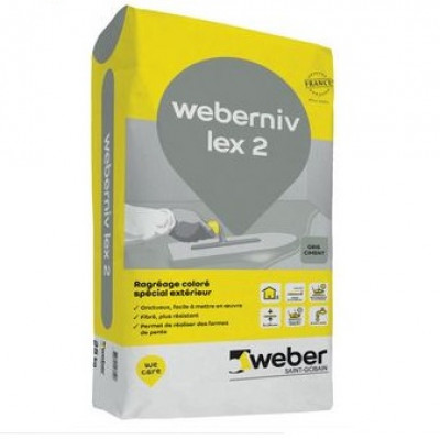 Ragréage Weber Niv Lex 2 gris ciment 25 kg WEBER