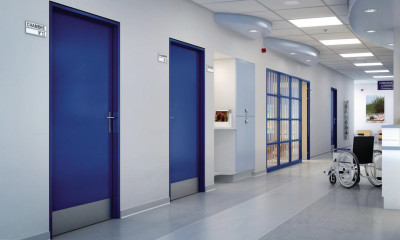 Bloc-porte EI33 prépeint huisserie 72 résineux Rive_droite s1p gauche poussant axe 50 mm 93 cm JELD WEN