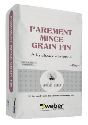 Enduit Weber parement mince grain fin ton pierre 016 sac de 25 Kg