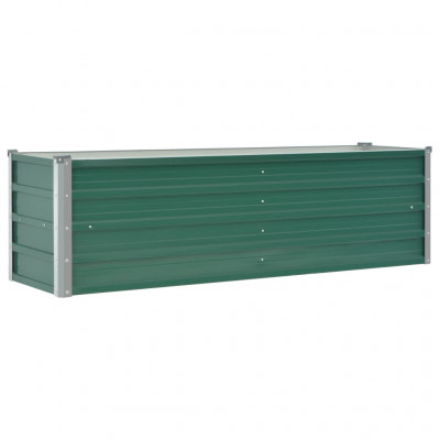 Jardinière lit surélevé plantes fleurs jardin acier galvanisé 160 x 40 x 45 cm vert 02_0001092