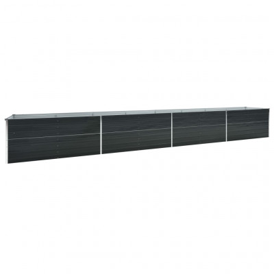 Jardinière lit surélevé plantes fleurs jardin acier galvanisé 600 x 80 x 45 cm anthracite 02_0001130