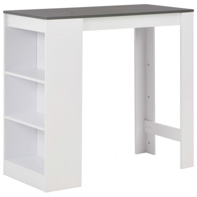 Table haute mange debout bar bistrot avec étagère blanc 110 cm 0902053/2