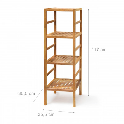 Étagère de salle de bain 117 cm bois de noyer 4 niveaux étagères 3213057/2