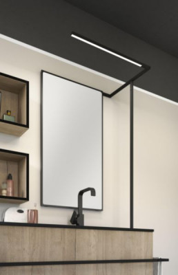Mât noir avec support pour applique noir mat pour éclairage lumineux gauche All The Way