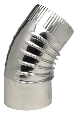 Coude inox 304 BR45° plissé diamètre 125 TEN