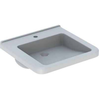 Lavabo Renova Comfort Square adapté aux PMR trou de robinetterie au centre sans trop-plein blanc  55 x 52,5 cm GEBERIT
