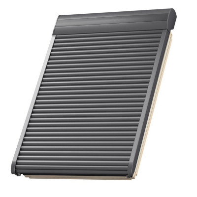 Volet roulant électrique SML pour fenêtre de toit CK04 aluminium gris anthracite 55 x 98 cm VELUX
