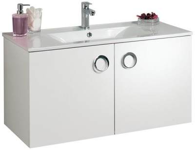 Sous-vasque SEDUCTA 90cm 2 portes blanc brillant