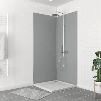 Pack 2 Panneaux muraux Silver 90x210cm + Profiles finition et angle chrome - WALL'IT