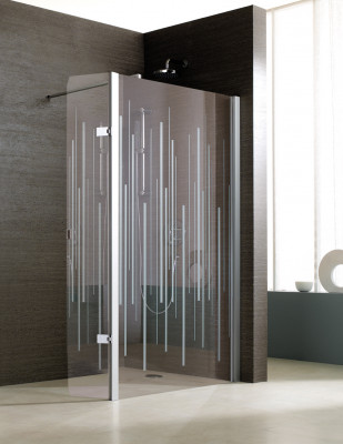 Paroi Jazz+ fixe douche ouverte verre sérigraphié blanc 90 cm LEDA