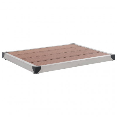 Receveur de douche extérieur WPC Inox 80x62 cm marron 02_0001980
