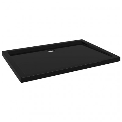 Receveur de douche base de douche bac de douche salle de bain toilette salle d’eau maison intérieur rectangulaire 80x110 cm ABS noir 02_0001962