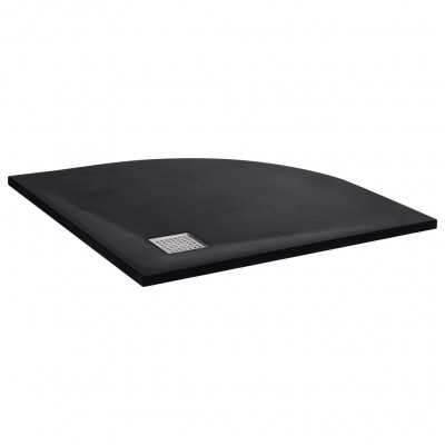 Receveur de douche base de douche bac de douche réceptacle de douche salle de bain toilette salle d’eau maison intérieur SMC 90x90 cm noir 02_0001923