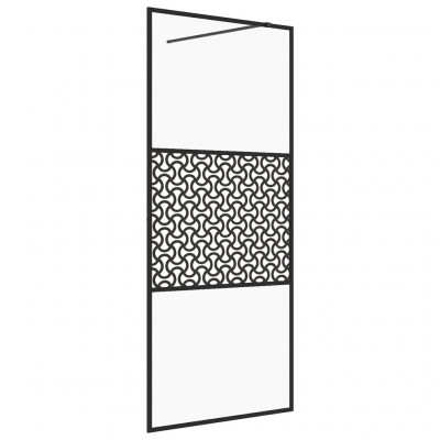 Paroi de douche avec verre cloison de baignoire accessoire de salle de bain cloison de douche maison intérieur ESG 100x195 cm transparent noir 02_0002151