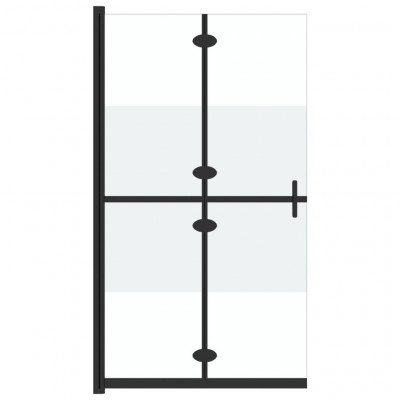 Paroi de douche pliable cloison de baignoire accessoire de salle de bain cloison de douche maison intérieur verre ESG 120x190 cm demi-dépoli noir 02_0002170