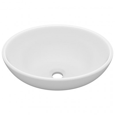 Lavabo vasque ovale de luxe 40 x 33 cm céramique blanc mat 02_0002663