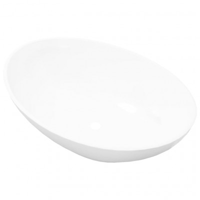 Lavabo vasque salle de bain en forme ovale 40 x 33 cm céramique blanc 02_0002480