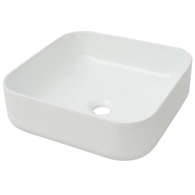 Lavabo vasque salle de bain 38 x 38 cm carré céramique blanc 02_0002525