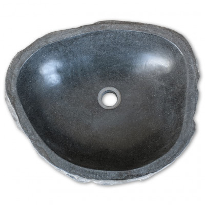 Lavabo vasque salle de bain en pierre de rivière salle de bain ovale 38-45 cm 02_0002652