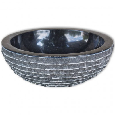 Lavabo marbre diamètre 40 cm noir 02_0002836