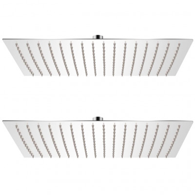 Lot de 2 pommes de douche plongeante rectangle 30x40 cm acier inoxydable 02_0002110