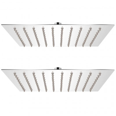 Lot de 2 pommes de douche plongeante carré 20x20 cm acier inoxydable 02_0002104