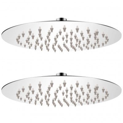 Lot de 2 pommes de douche plongeante diamètre 20 cm acier inoxydable 02_0002099