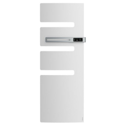 Sèche-serviettes électrique Serenis digital mât droite sans ventilo 3CS blanc carat ral 9016 mat texturé 750 W ATLANTIC