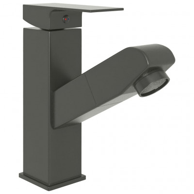 Robinet de lavabo rétractable de salle de bain mitigeur de lavabo mitigeur de salle de bain finition maison intérieur 17,2 cm finition grise 02_0003527