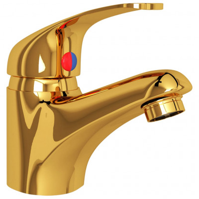 Mitigeur de lavabo robinet de cuisine salle d'eau mitigeur de salle de bain robinet de lavabo maison intérieur 13 x 10 cm doré 02_0003500