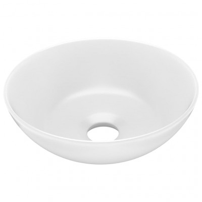Lavabo de salle de bain rond vasque à poser de toilette lave-mains de cuisine salle cosmétique maison intérieur diamètre 28 cm céramique blanc mat 02_0002718