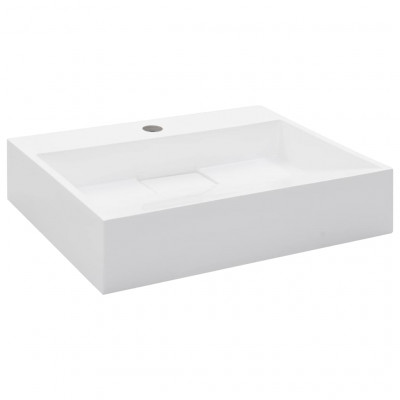 Lavabo lave-mains vasque à poser évier vasque à monter salle de bain intérieur salle d'eau cabine de toilette maison 50 x 38 cm fonte minérale blanc 02_0002632