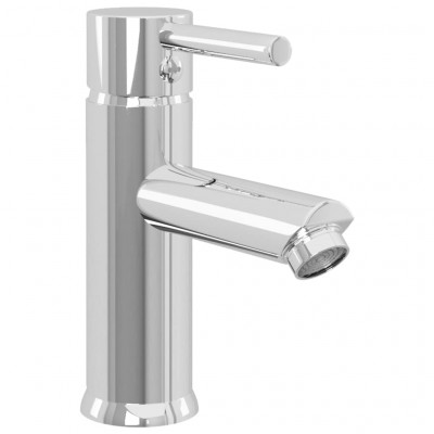Robinet de lavabo de salle de bain robinet d'évier mitigeur de salle de bain salle d'eau maison intérieur finition 17,6 cm chromée 02_0003518