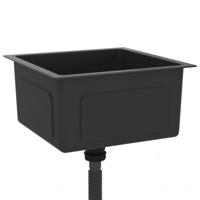Evier de cuisine fait à la main intérieur maison lavabo salle de bain noir 40 x 40 cm acier inoxydable 02_0002452