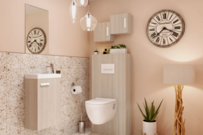 Meuble habillage bâti support Concerto gris 230 x 600 x 1260 mm