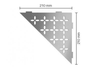 Tablette design Floral acier inox brossé Shelf-E-S1 210 x 210 mm SCHLUTER SYSTEMS