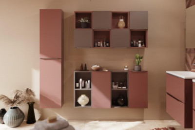 Colonne Plénitude 1 porte miroir terracotta hauteur 1 35 x 60 cm profondeur 38 cm