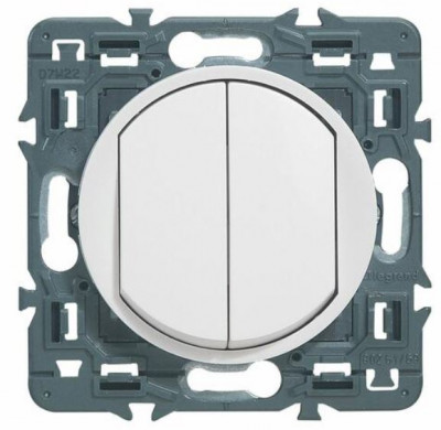 Double interrupteur ou Va/Vient 10A Céliane Soft Compo blanc LEGRAND